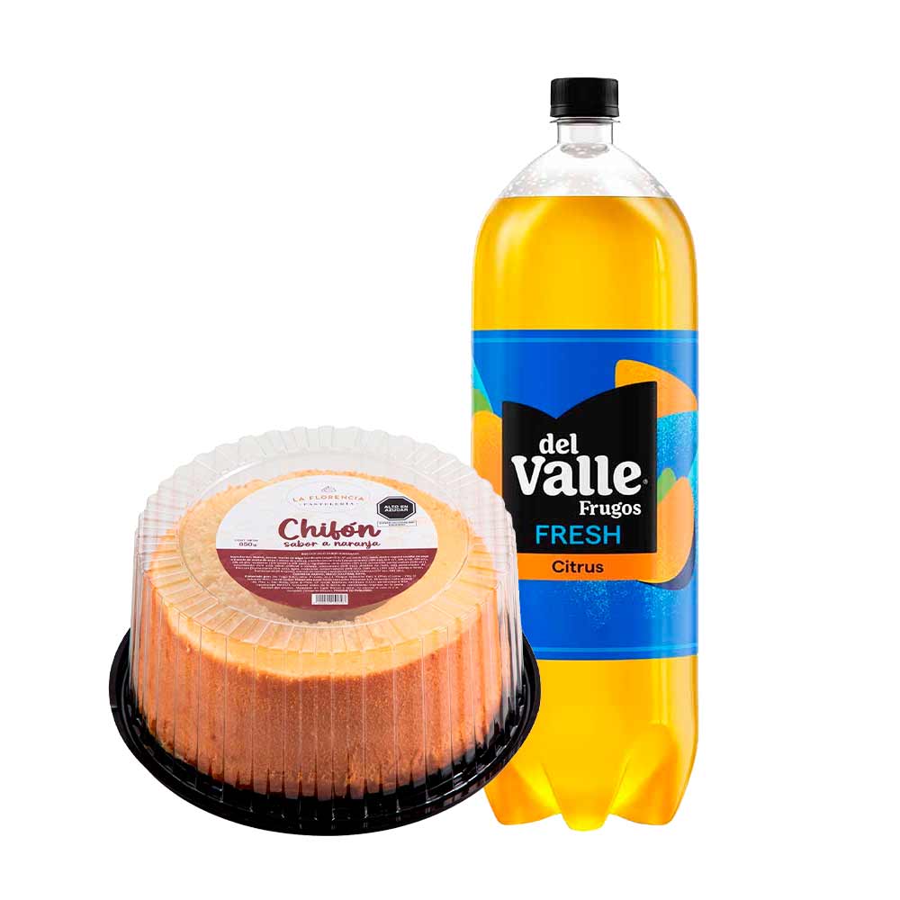 Pack Chifon Sabor Naranja LA FLORENCIA x un + Bebida FRUGOS Citrus Fresh Naranja 3L