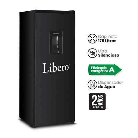 Refrigeradora Libero LROD-190DFIWN 1 puerta con dispensador 175L Negro