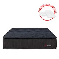 Colchón Forli Pocket Negro Queen + 2 Almohadas + 1 Protector