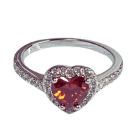 Anillo de Plata Bañado en Oro Blanco Modelo 614 Rubí Talla 9
