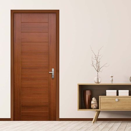 Puerta principal Milano Sapelli 75cm + marco + 4 bisagras Dimfer
