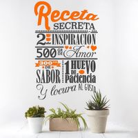 Vinilo Decorativo Receta Secreta para pared Stickart Pequeño 47 x 70 cm alto