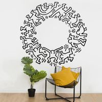 Vinilo Decorativo Keith Haring para pared Stickart Mediano 70 x 70 cm alto