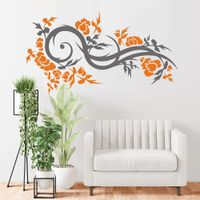 Vinilo Decorativo Hojas Y Curvas para pared Stickart Mediano 105 x 58 cm alto