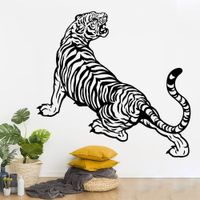 Vinilo Decorativo Tigre Rugiendo para pared Stickart Pequeño 65 x 62 cm alto
