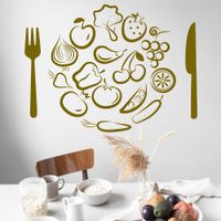 Vinilo Decorativo Almuerzo De Verduras para pared Stickart Pequeño 80 x 59 cm alto