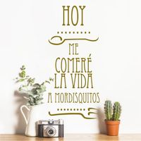 Vinilo Decorativo Hoy Me Comeré La Vida para pared Stickart Mediano 38 x 85 cm alto