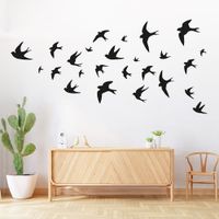 Vinilo Decorativo Grupo Aves para pared Stickart Pequeño 80 x 38 cm alto