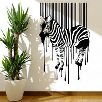 Vinilo Decorativo Cebra Barras para pared Stickart Mediano 53 x 85 cm alto