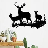 Vinilo Decorativo Grupo Ciervos para pared Stickart Mediano 75 x 54 cm alto