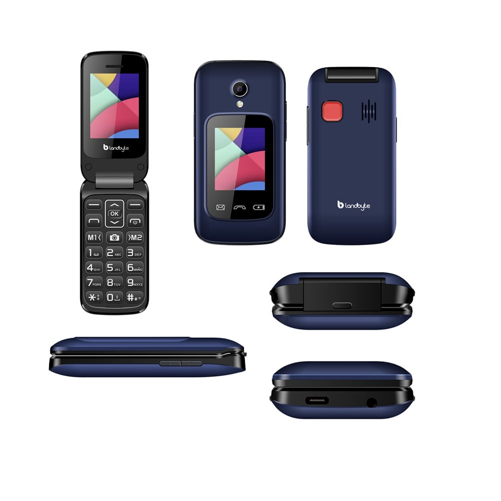 Celular Flip 4g LandByte LT1448 1.77 Pulgadas Dual SIM Radio FM Azul