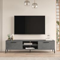 Mesa de TV TU MESITA Práctica Miller color Gris Oscuro 2 puertas