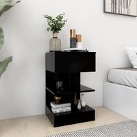 Velador Mesa de Noche Muriel color Negro 1 cajón TU MESITA