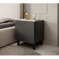 Velador Mesa de Noche Moderno Rogger color negro 1 puerta TU MESITA