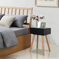 Mesa de Noche Vintage Fenke color Negro 1 cajón TU MESITA