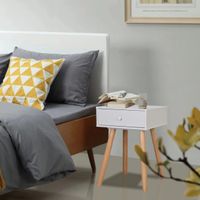 Mesa de Noche Vintage Fenke color Blanco 1 cajón TU MESITA
