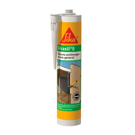 Silicona antihongos para puertas y ventanas Sikasil E Gris 300ml