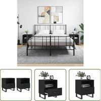 Velador Mesa de Noche Saori 1 cajón color Negro TU MESITA