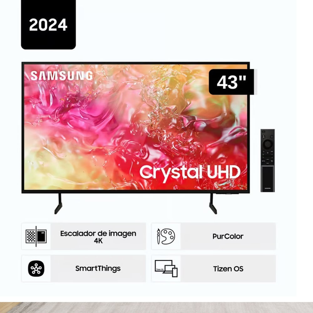 Televisor de 43"" Smart Tv 4K UHD Tizen OS 2024 Samsung 43DU7000