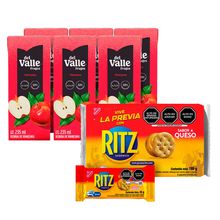 pack-bebida-frugos-del-valle-manzana-caja-235ml-six-pack-galletas-saladas-ritz-sabor-queso-paquete-6un