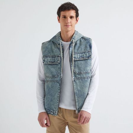 Chaleco Hypnotic Denim Pocket Neutrals Hombre CELESTE XL