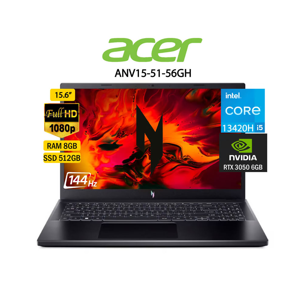 Laptop Acer Nitro V 15 ANV15-51-56GH Intel Core I5-13420H 8GB Ram 512GB SSD 15.6 FHD 144 HZ