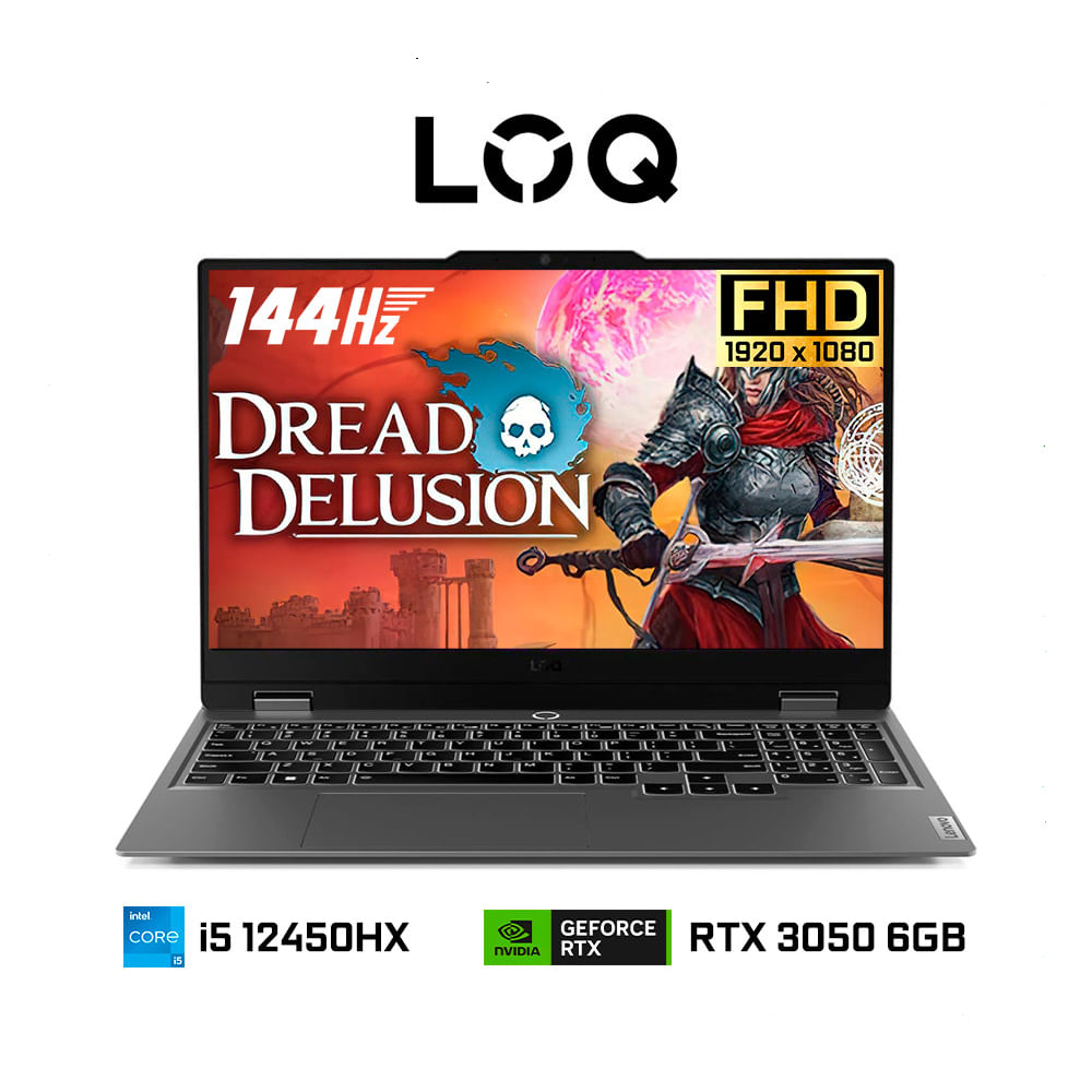 Laptop Lenovo LOQ 15IAX9 Intel Core I5-12450HX 8GB Ram 512GB SSD 15.6 FHD 144 HZ