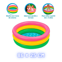 Piscina Arcoiris Inflable de 86 x 25 cm