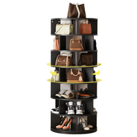 Zapatera Giratoria Ophelia Negro Muebles Bonno