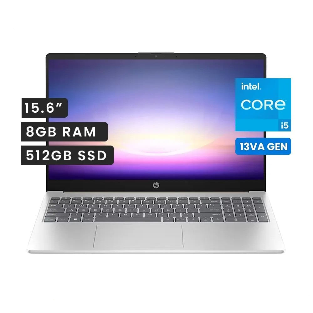 Laptop HP 15-fd0007la Intel Core I5 1335U (13va Generacion) 8gb 512gb SSD 15.6 FHD Window 11 Plata