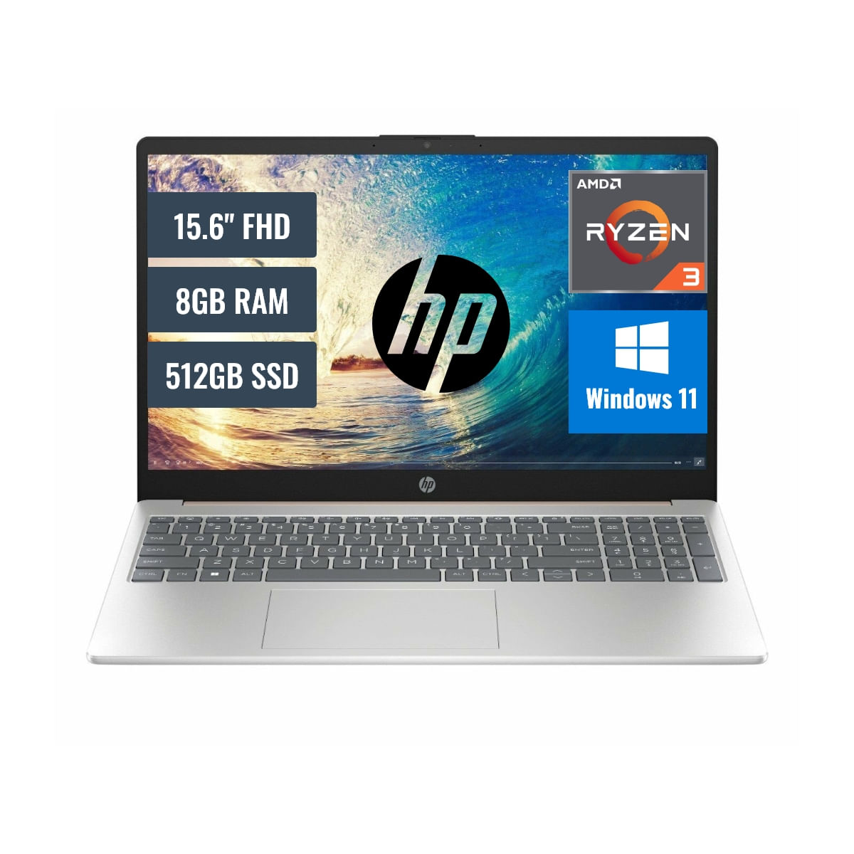 Laptop HP 15 FC0068LA AMD Ryzen 3 3720U 8GB RAM 512GB SSD 15.6 FHD Windows 11