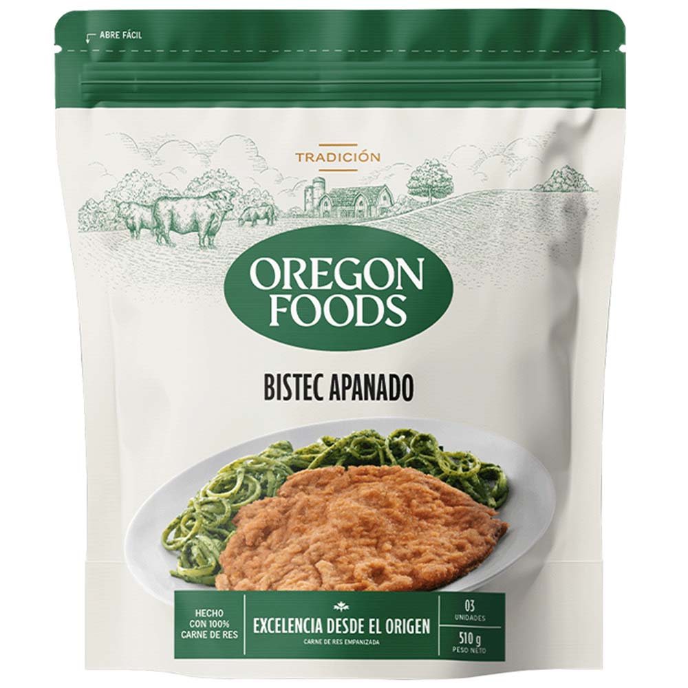 Bistec Apanado OREGON FOODS Paquete 3un
