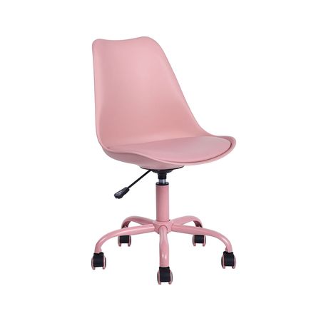 Silla de Oficina Giratoria Rialto Metal/Cuero PU Rosa Orange Resistencia 110kg