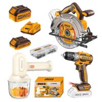 Kit Brushless Sierra Circular con  Atornillador 20V con Batidora 2 Baterías 4.0AH  2.0AH COSLI240583