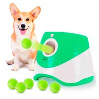 LANZADOR AUTOMÁTICO DE PELOTAS PARA PERROS INCLUYE 3 PELOTAS, INALÁMBRICO VERDE