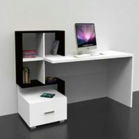 Escritorio Nacion Muebles Danae Color Negro con Blanco