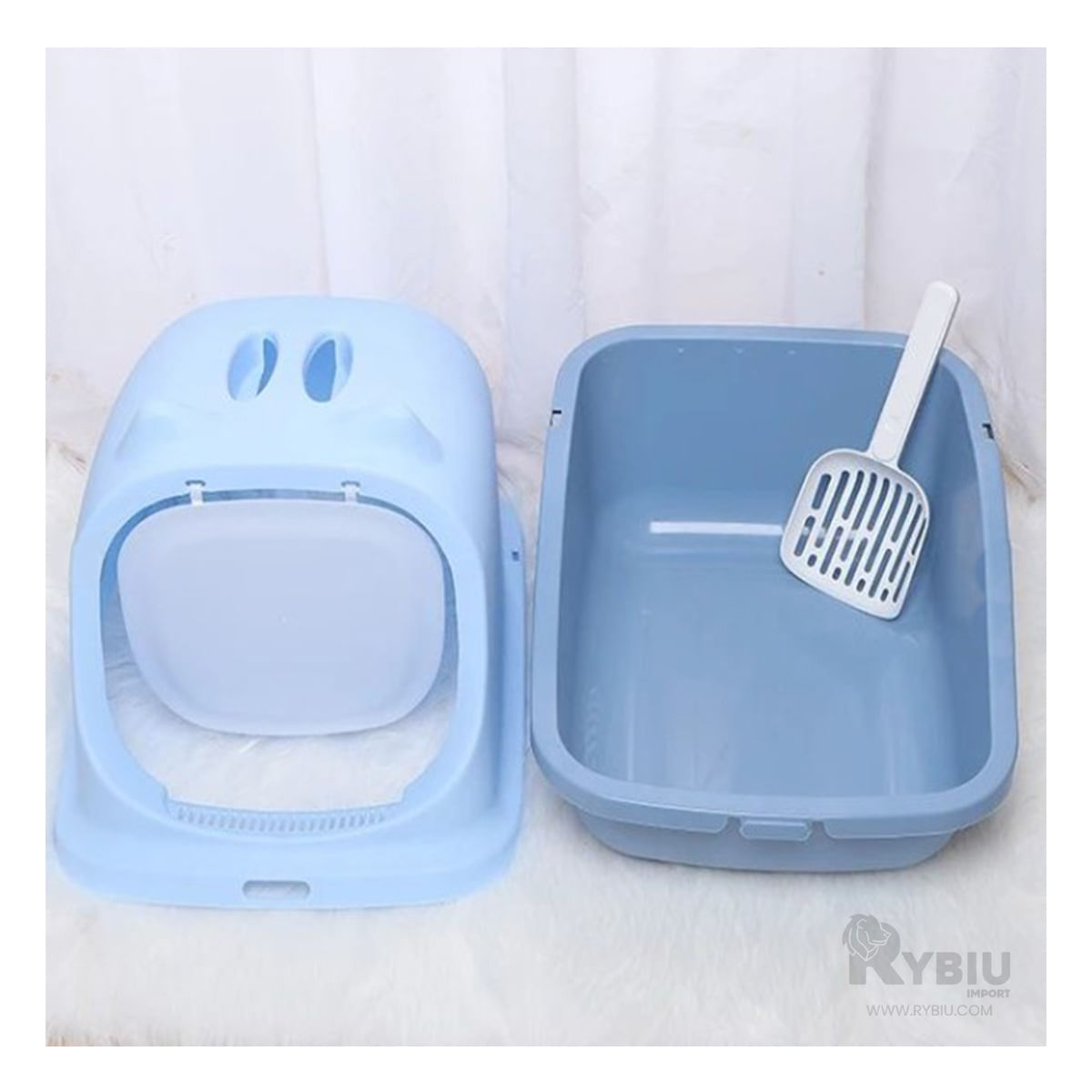 Arenero Util Practico de Color Celeste Y+Papel de Regalo