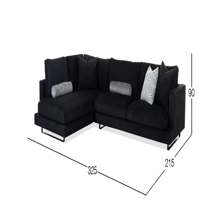 Sofá modular izquierda Dmuebles Vancouver Chenille - Negro