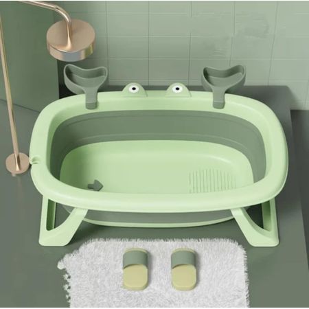 Bañera Bebe Tina Plegable Portatil Modelo Cangrejito Modelo 2024 Verde