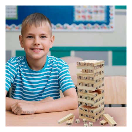 Jenga para Varios Jugadores en Madera Y+Papel de Regalo