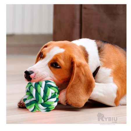 Pelota Resistente de Algodon Verde Y+Papel de Regalo