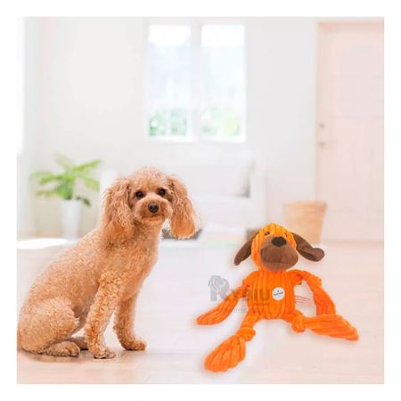 Peluche con Forma de Perro Didactico Color Naranja
