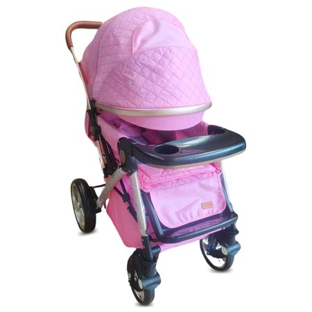 Coche Cuna Sundara Vip II con Mango Reversible Rosa