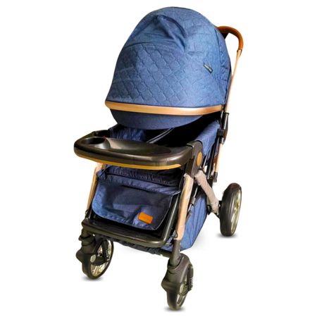 Coche Cuna Sundara Vip II con Mango Reversible Azul