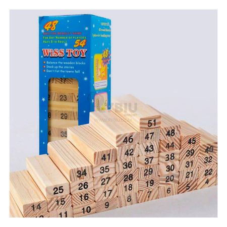 Jenga de Numeros en Color Madera Y+Agendita