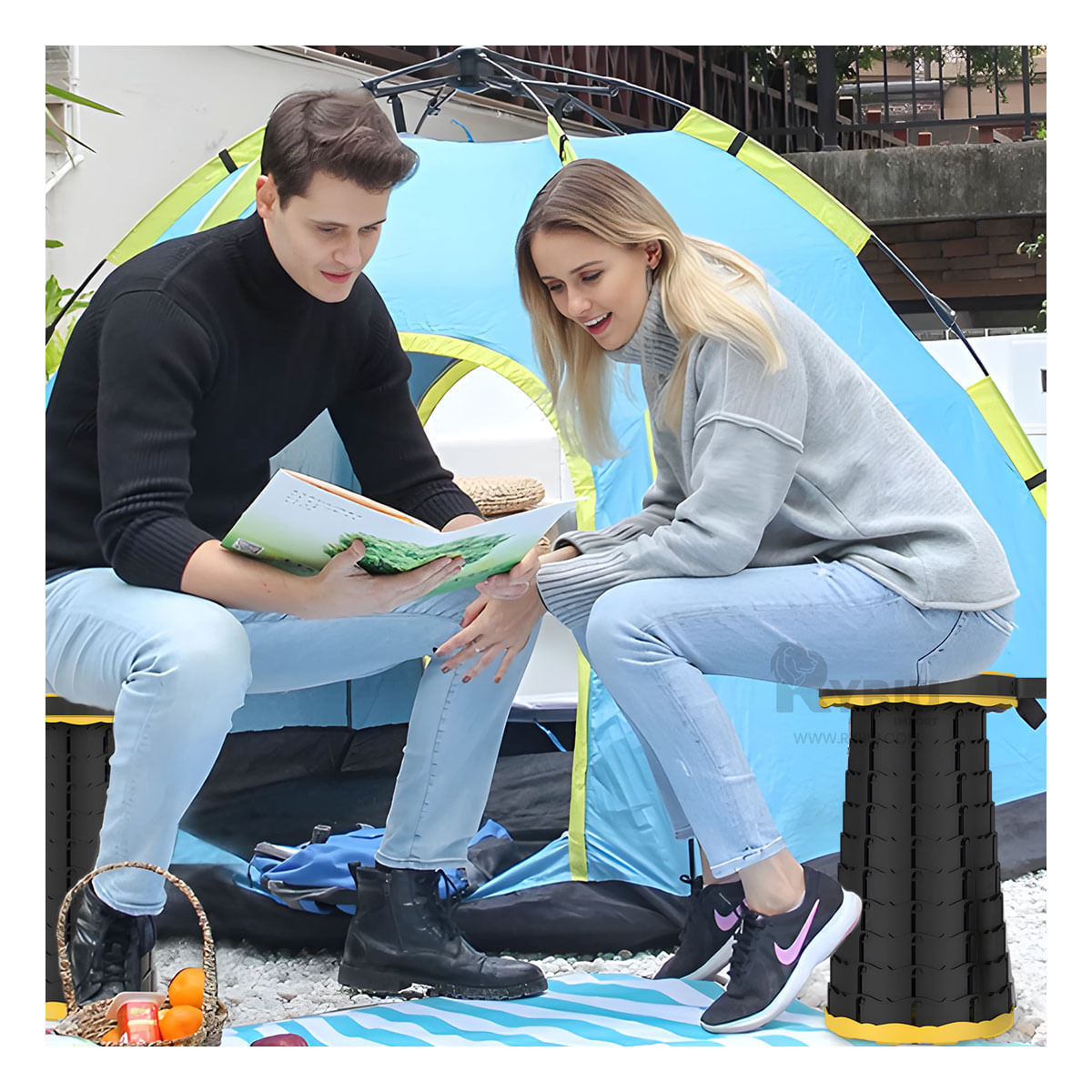 Silla Plegable con 1 Seguro de Color Amarillo