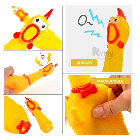 Juguete de Pollo Masticable para Mascotas Amarillo Talla L