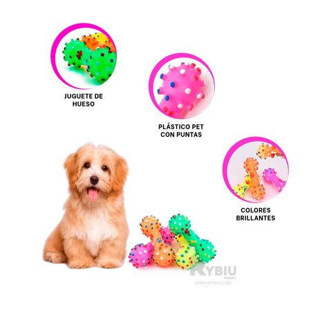 Juguete en Forma Hueso para Perros en Multicolor Y+Stickers