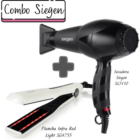 Combo Siegen Plancha Alisadora Infra Red SG4755+Secadora Siegen SG3110