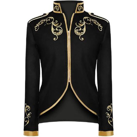 Chaqueta Con Bordado Dorado Hombre Elegante Corte Príncipe